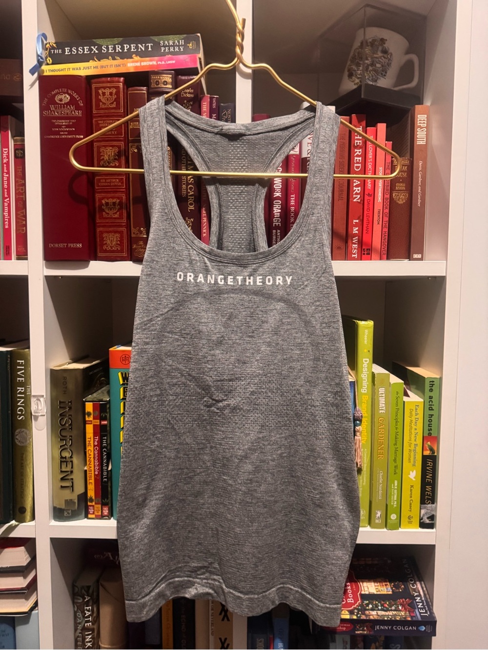 lululemon athletica Orangetheory Heather Gray Racerback Tank with White Logo